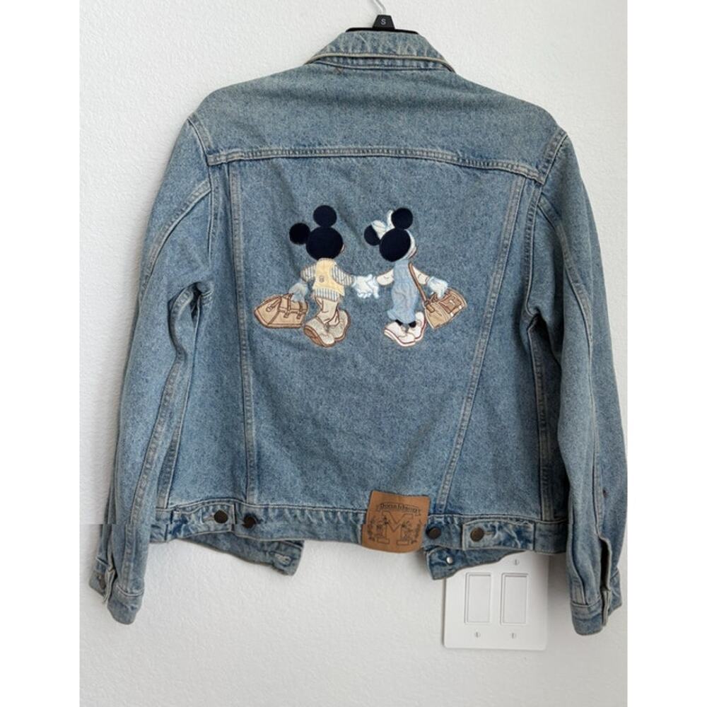 Vintage Donaldson Minnie & Mickey Mouse Embroidered Jean Jacket Size Medium - Picture 2 of 7